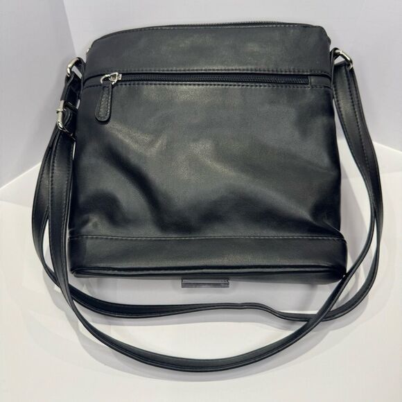 Giani Bernini Black Leather Women's Purse Shoulder Handbag Crossbody Bag - Picture 2 of 10